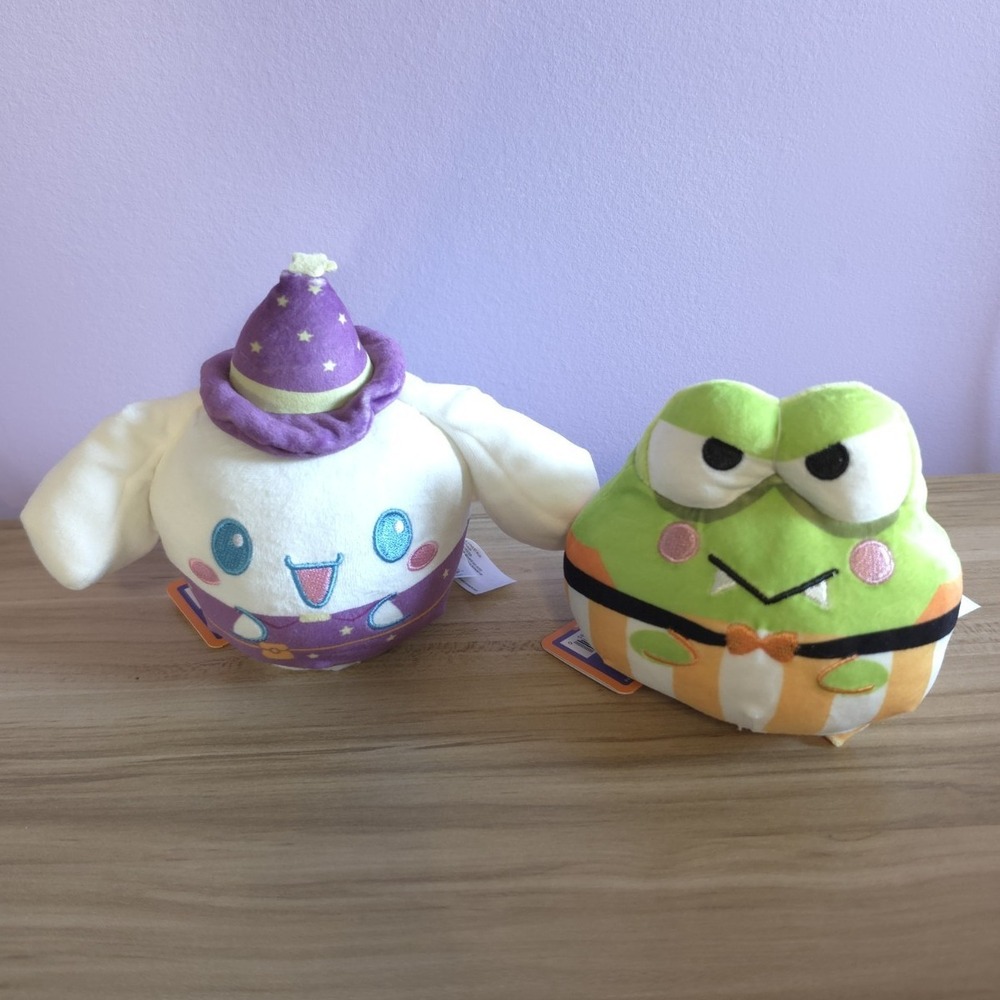 Sanrio TeeTurtle Halloween Cinnamoroll Keroppi Reversible 2 Piece Plush Lot